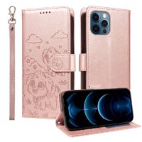 Funda Billetera Foxdock Compatible Con Iphone 13 Pro Max , Diseño Perrito Tierno, Ranuras Para Tarjetas Y Soporte Plegable