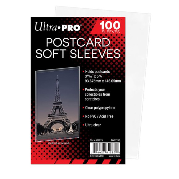 Funda para postales Ultra Pro 94x146 mm de polipropileno transparente