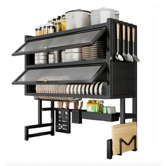 Escurridor Platos Fregadero Gabinete Multifuncion Negro 85xm