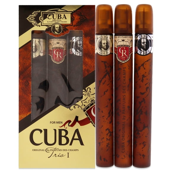 Set de Regalo Perfume Cuba Gold EDT 100ml, Royal EDT 100ml, Vip EDT 100ml