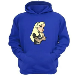 Genérico - Poleron Canguro Alicia Rock & Roll Azul Talla L Unisex