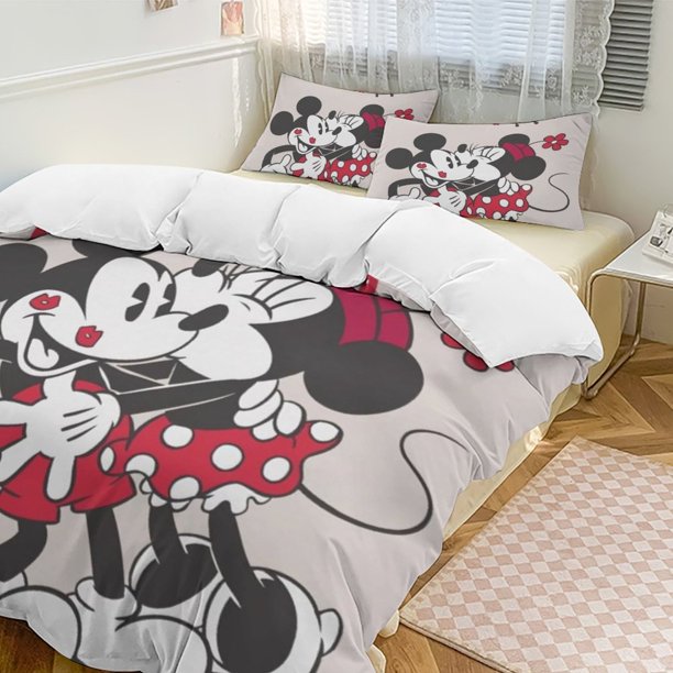Minnie MouseCartoon Collection 3-Piece Comforter Set, Personalized Bedding Decor for Kids And Teens Bed Sheets
