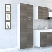 Tuhome - Mueble Despensa Rossi 4 Puertas Blanco Y Olivo