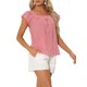 thumbnail image 4 of INSPIRE CHIC Blusa de Mujer para Regreso a Clases Verano Cuello Cuadrado Gingham Manga Corta S Roja, 4 of 6