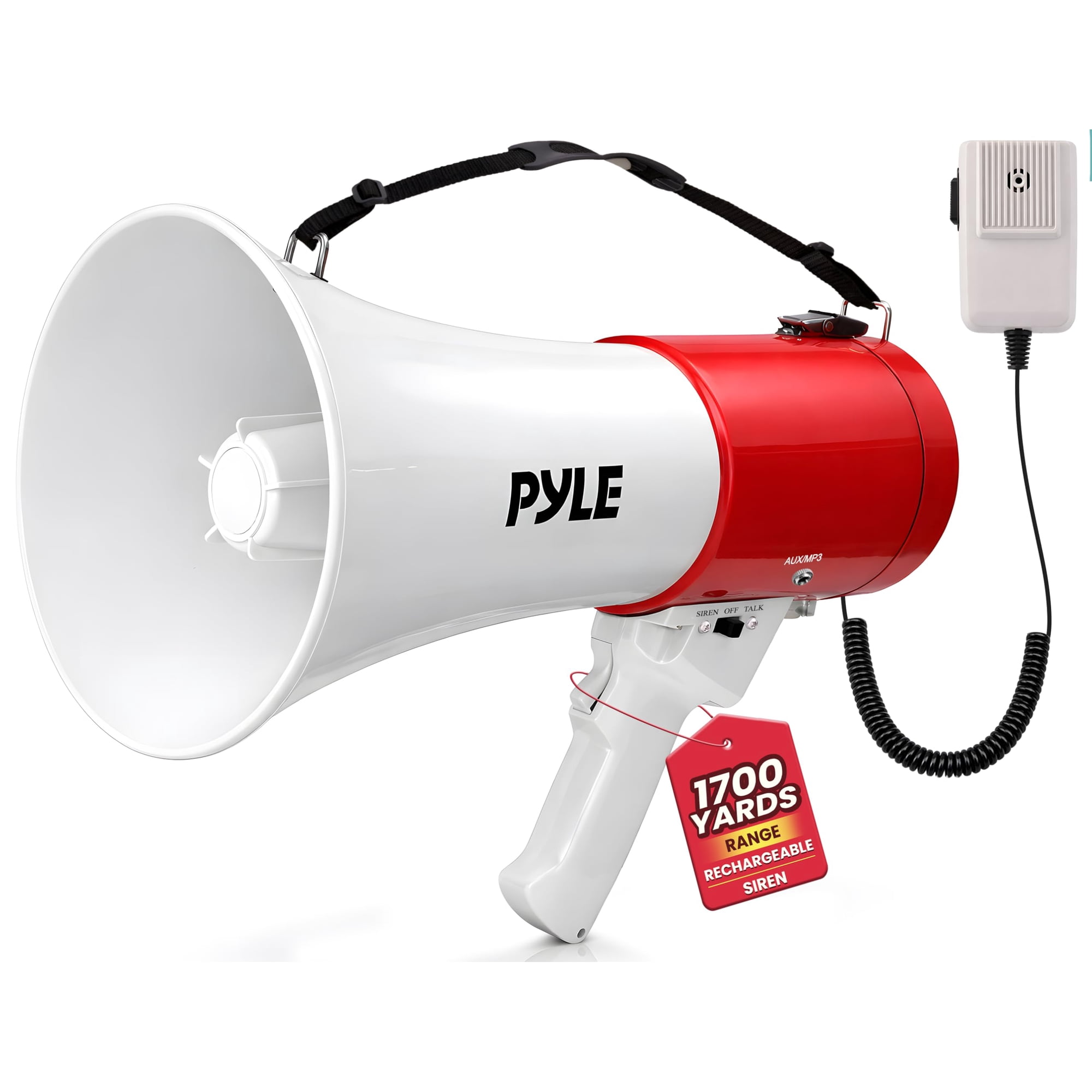 Altavoz Megáfono Portátil Pyle 50 W Con Sirena De Alarma