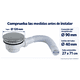 thumbnail image 4 of Desagüe con Sifón para Receptáculo de Ducha Acrílico 90 mm Täumm Tapa Inox 120 mm Tubo Extensible, 4 of 4