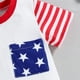 thumbnail image 4 of Mono de gimnasia para bebés y niños pequeños, con tirantes y estrellas, de manga corta, para el Día de la Independencia (blanco, 6-9 meses), 4 of 7