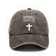 thumbnail image 2 of Vintage Baseball Cap - Cross Print Sunscreen Sports Hat - Washed Distressed Dad Hat, 2 of 5