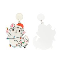 Magideal - Lindos Pendientes De Gato Navideño Colgantes De Acrílico Con Forma De Gota, Creativos Y Livianos, Para Mujeres, Para San Valentín, Fiestas, Bailes De