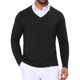 thumbnail image 1 of INSPIRE CHIC Suéter de Hombre de Manga Larga con Cuello en V de Color Sólido Tejido M Negro, 1 of 5