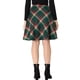 thumbnail image 3 of Falda corta de línea A con cintura elástica de cuadros vintage para mujer con diseño clásico para otoño e invierno Verde Rojo S, 3 of 6
