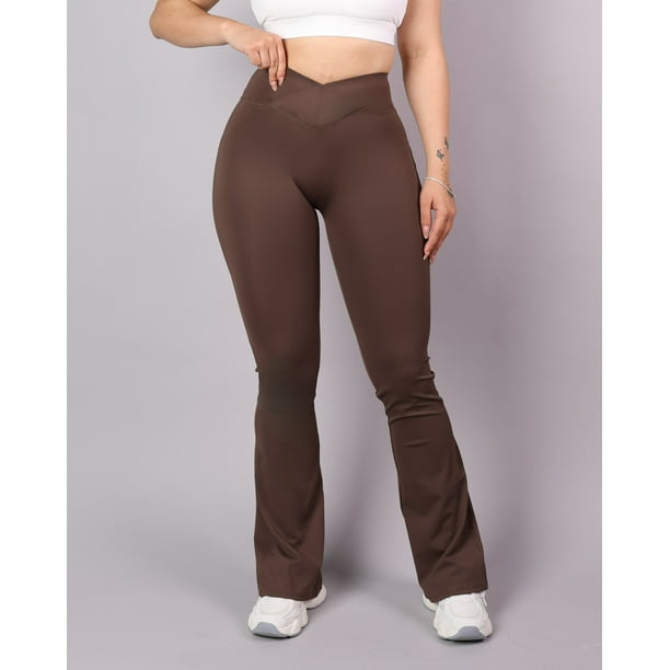 Calza Flare Deportiva Mujer Pretina Cruzada