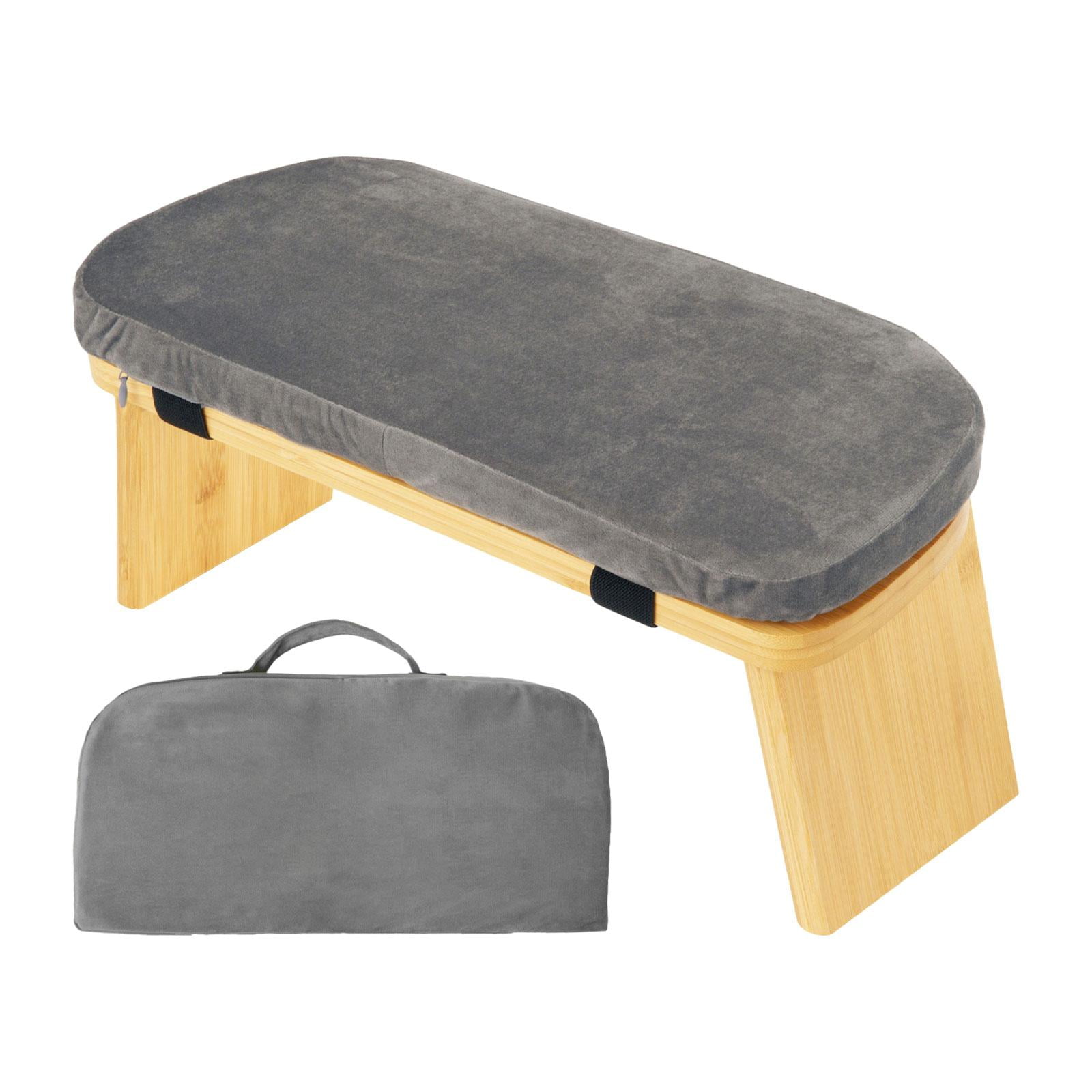 Magideal - Banco De Meditación, Taburete De Meditación Para Hombres Y Mujeres Hecho De Bambú, Asiento Bajo Y Estable, Banco De Oración, Asiento Cómodo, Banco De Yoga, Taburete Para Rodillas Gris