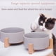 thumbnail image 5 of Cuencos para mascotas, juego de cuencos de cerámica para perros y gatos con soporte de madera para comida y agua, cuencos antideslizantes y bonitos para mascotas., 5 of 6
