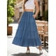 thumbnail image 1 of Falda Larga Mezclilla Mujer Plisada Calidad Premium, 1 of 3