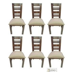 Koliat - Pack 6 Sillas Florencia Nogal Tapiz Beige