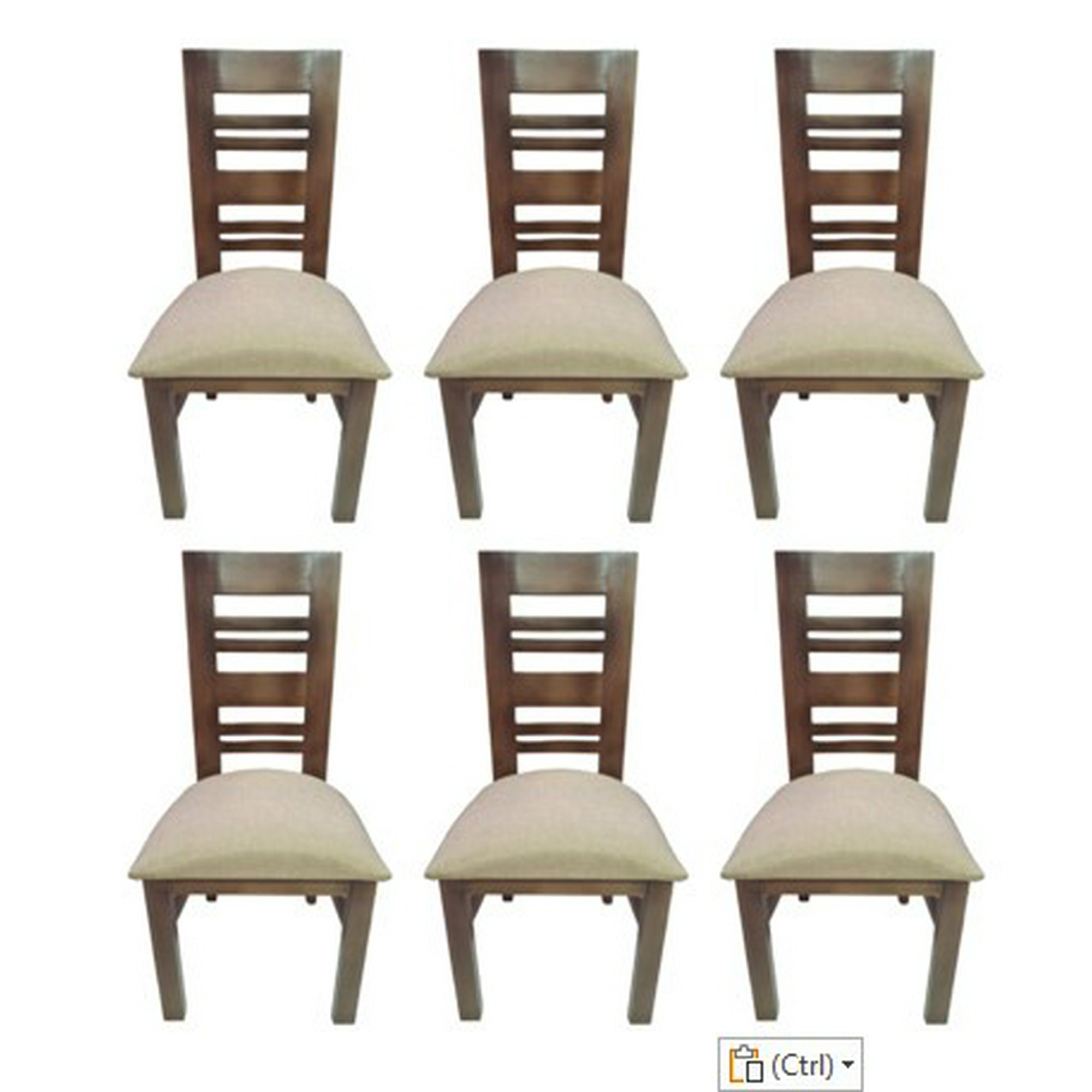 Koliat - Pack 6 Sillas Florencia Nogal Tapiz Beige