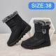 thumbnail image 4 of Botas de nieve de invierno para mujer, botas anchas de media pantorrilla, botines cálidos con forro de piel, antideslizantes y cómodos para exteriores., 4 of 5