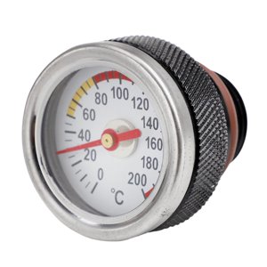 Ioensy - Medidor De Temperatura De Aceite, Accesorio Metálico, Medidor De Temperatura De Aceite De Motocicleta, Medidor De Temperatura De Aceite, Negro