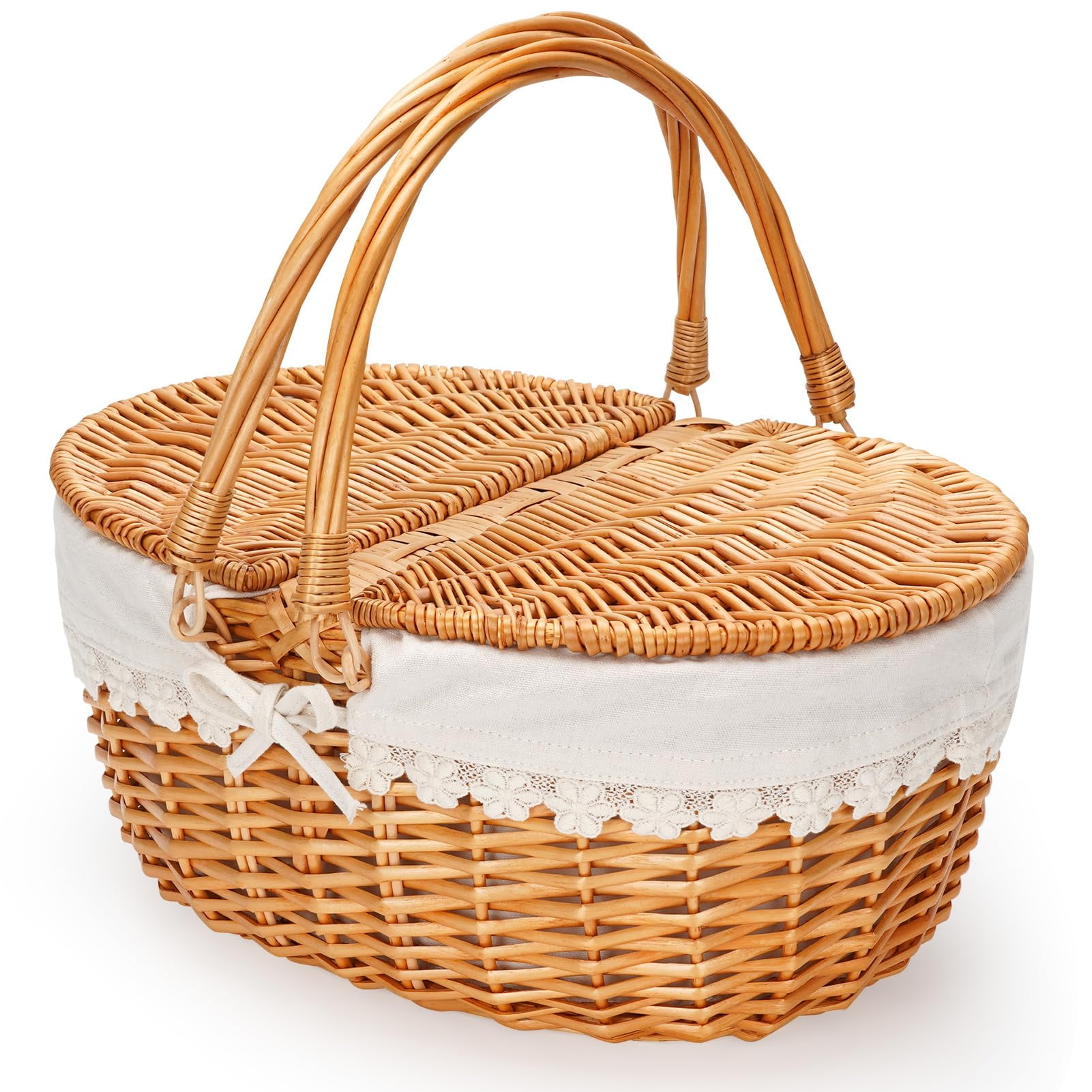 Cesta De Picnic Zormy De Mimbre Con Forro Extraíble Para 2 Personas