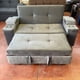 thumbnail image 3 of Sofá Cama Gris Oscuro Felpa Elite 2 Plazas con Puffs y Respaldo Reclinable, 3 of 4