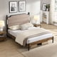 thumbnail image 1 of Queen Bed Frame , Upholstered headboard with Charging and Touch sensitive LED Lights, Under Bed Storage, No Box Spring Needed,Noise Free, 1 of 3