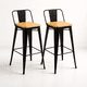 thumbnail image 1 of Pack de 2 Taburetes Tolix Con Asiento De Madera Clara - Negros, 1 of 7
