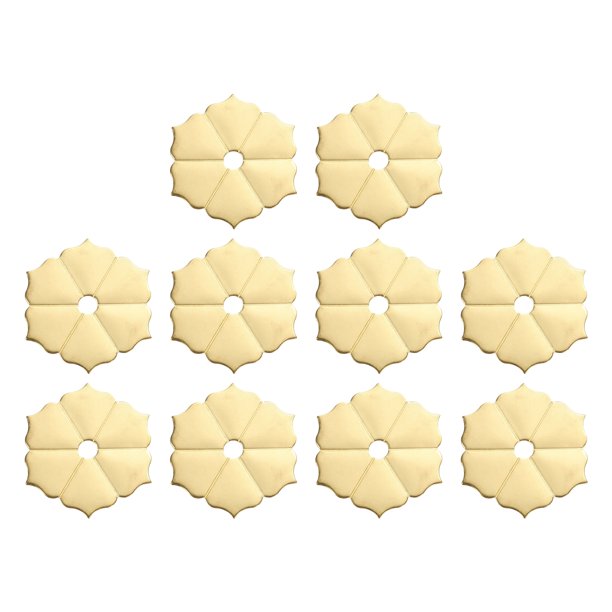 Uxcell paquete de 10 placas traseras para pomo de gabinete, arandelas de latón en forma de flor hexagonal de 1.77 pulgadas