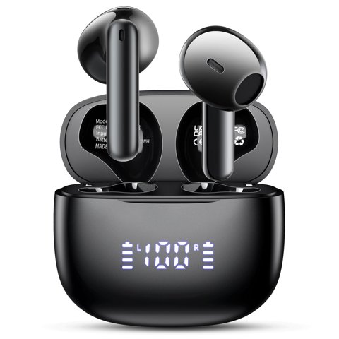 Audífonos Aiearbu Bluetooth 5.3, 48 H, Ip7, Negro