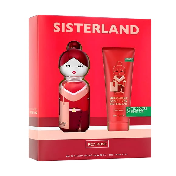 BENETTON SISTERLAND RED ROSE ESTUCHE EDT 80ML+LOCION 75ML