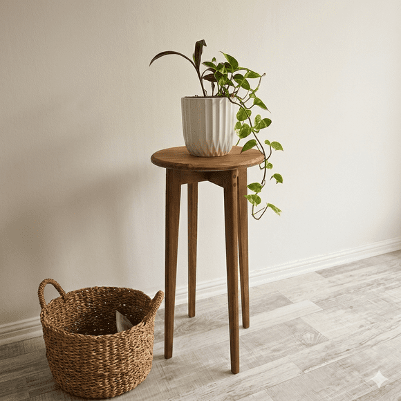 Mesa Lateral Auxiliar Velador Madera Natural 60x30cm colores modelo Olivia