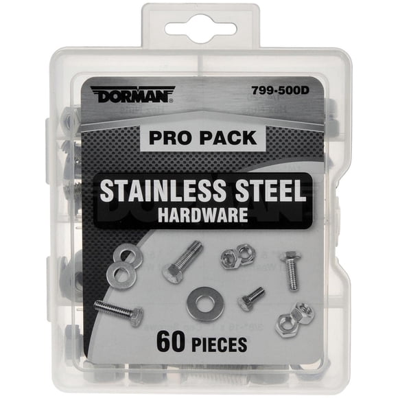 Hardware Pro Pack Dorman 799-500D de acero inoxidable, 60 unidades