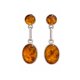 thumbnail image 1 of Aros Ámbar Ovalado Plata 950 Tornillo Mariposa Colgantes Mujer Elegantes Piedra Ámbar., 1 of 5