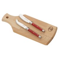 Laguiole Jean Dubost - Tabla Aperitivo + 2 Cuchillos Queso