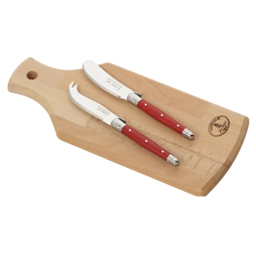 Laguiole Jean Dubost - Tabla Aperitivo + 2 Cuchillos Queso