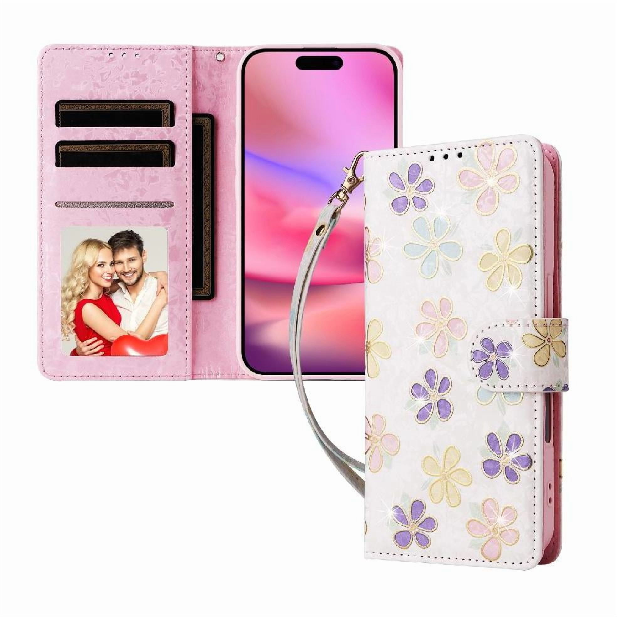 Foxdock Funda Tipo Cartera Floral Para Iphone 12 Pro Max ,funda Con Tapa De Cuero Pu, Protección Antigolpes Con Ranuras Para Tarjetas Y Soporte