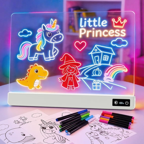Pizarra de dibujo SROT de 17" LED recargable, 15 colores, para niños