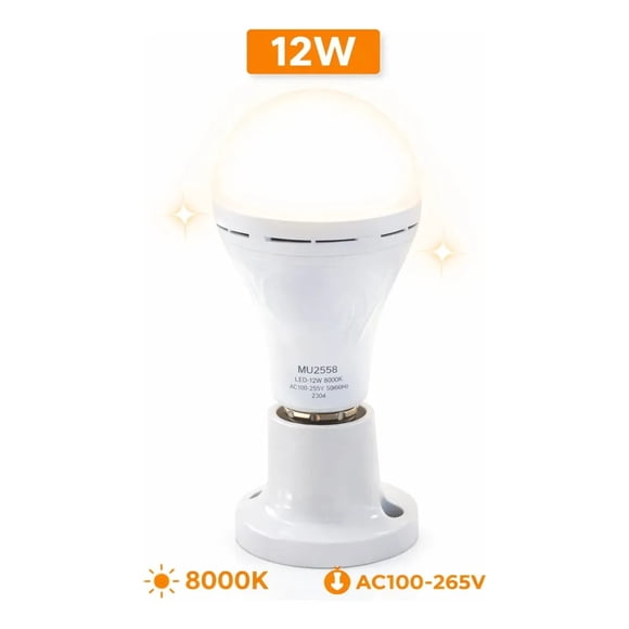 Ampolleta Led Recargable 12w E27 Luz De Emergencia