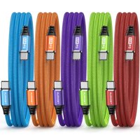 Cable De Carga Aurnoet Usb C A Usb C De 6 Pies, 5 Unidades, 60 W, Para Iphone