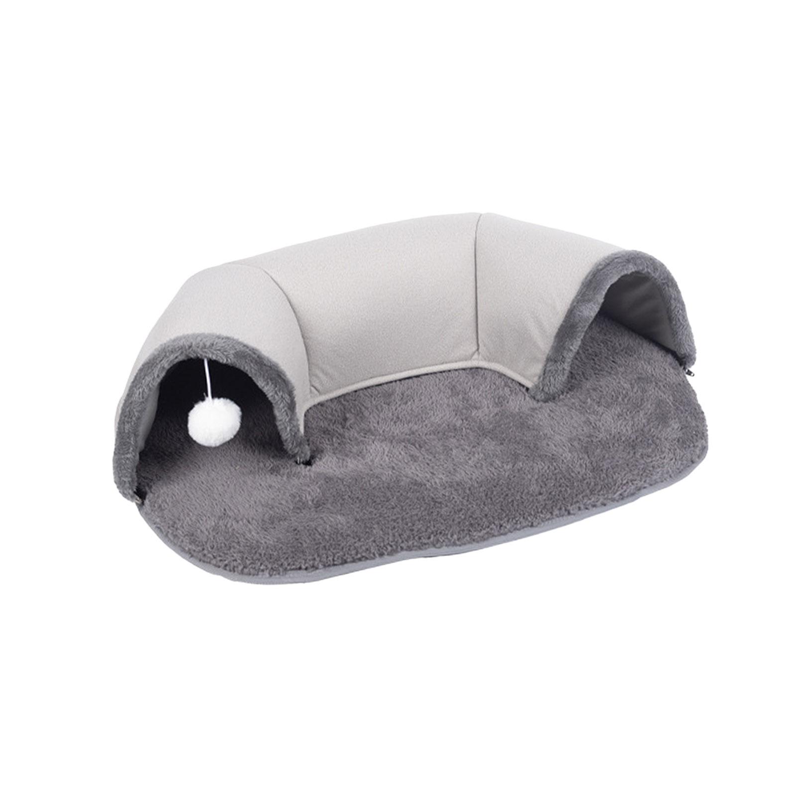 Magideal - Cama Túnel Para Gatos 2 En 1, Cabaña De Juego, Estera Lavable Extraíble, Escondite Duradero, Estera De Túnel Cálida De Otoño Para Gatos De Interior,