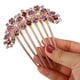 thumbnail image 5 of Peine para el Cabello con Incrustaciones de Piedras de Estrás y Flores para Mujeres de Unique Bargains, Accesorio para el Cabello, Piezas de Cabeza con Piedras de Estrás Morado, 5 of 7