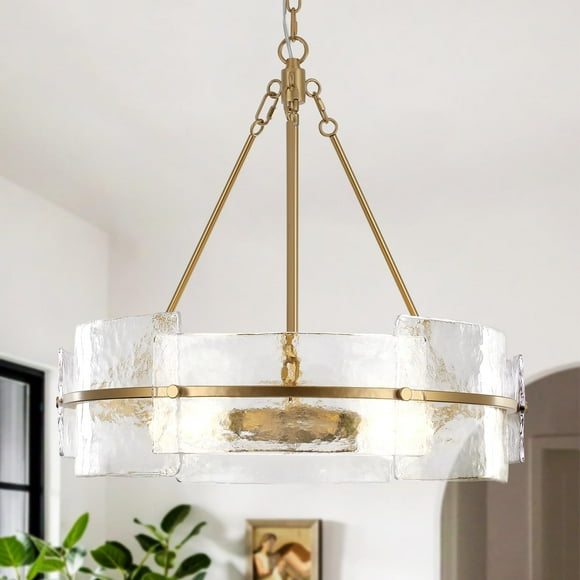 Lámpara ZLNIDJIA moderna de cristal dorado de 22 cm para comedor
