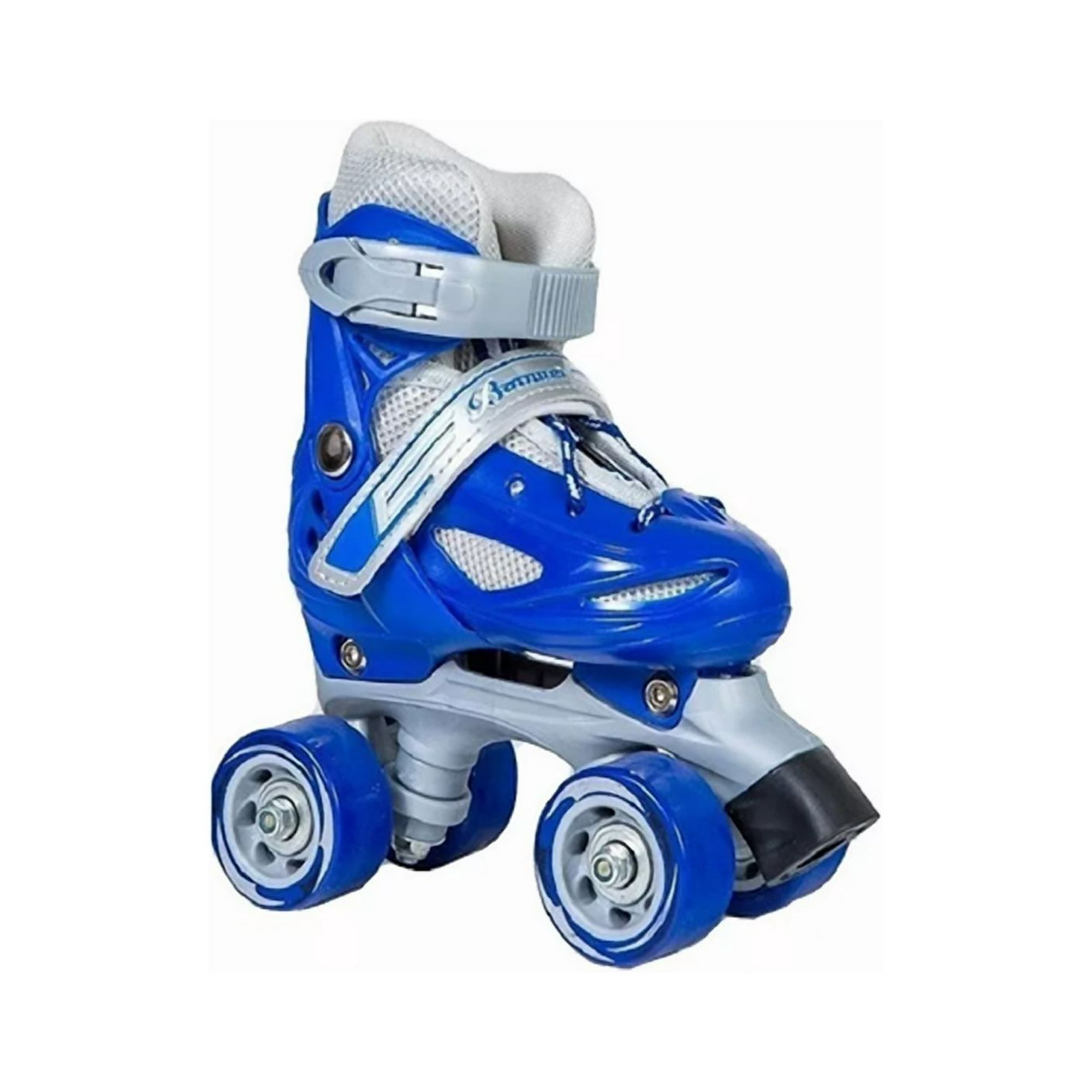 Genérico - Patín 4 Ruedas + Set Protección Talla 25-28, Azul