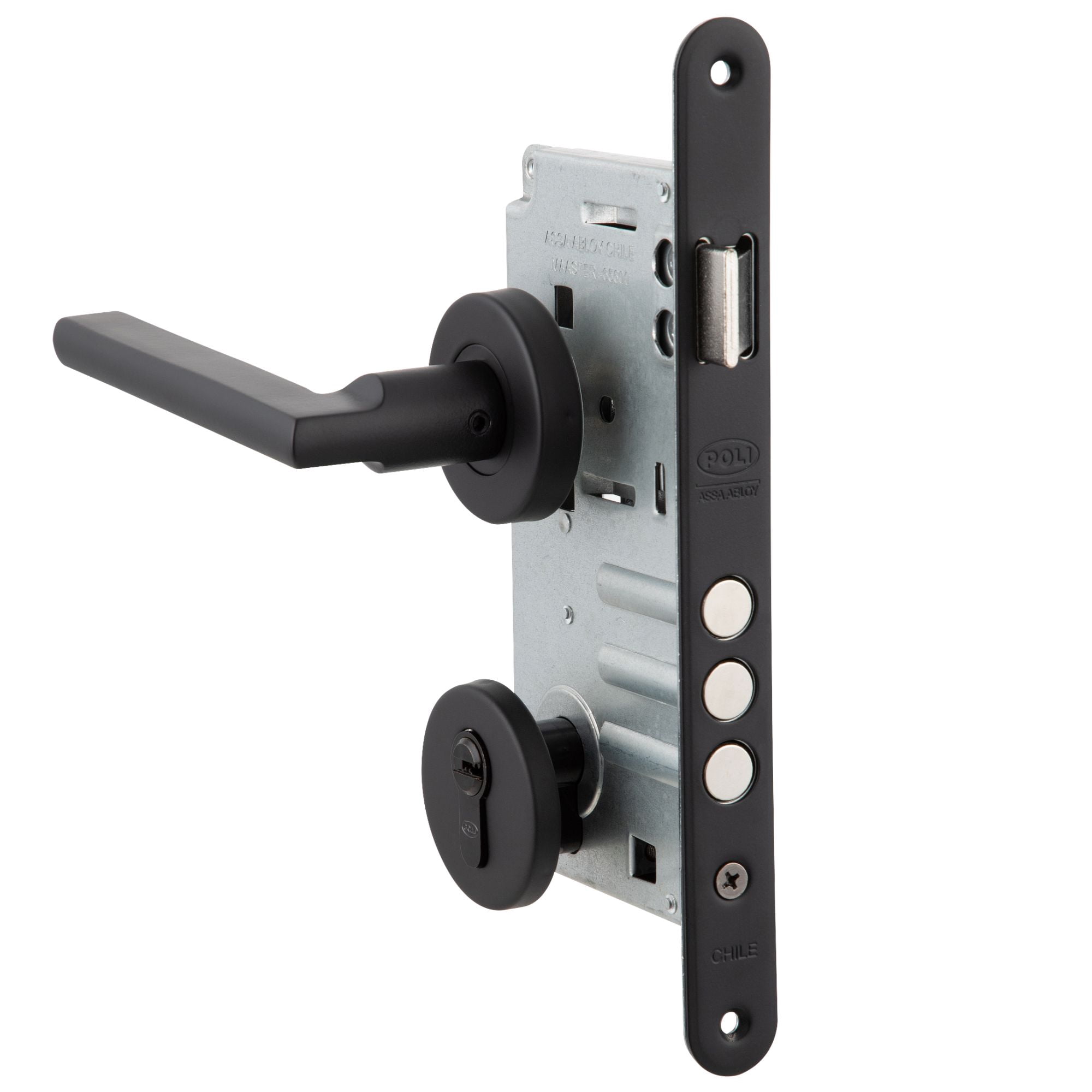 Poli - Cerradura Embutida Milano Black B60 Acceso 1/2