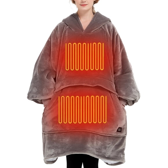 Sudadera con capucha y manta portátil con calefacción eléctrica KFUBUO