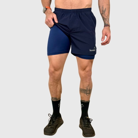 Eco Short Deportivo Doble Capa 2 en 1 hyperflex Blue Konko