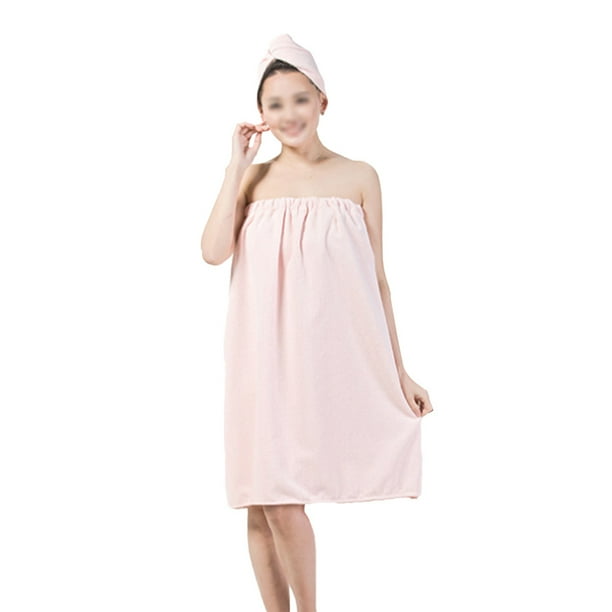 Conjunto de bata de spa para mujer, toalla de baño de microfibra suave, acogedora y absorbente con gorro turbante para secar el cabello.