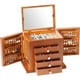 thumbnail image 1 of Joyero ProCase grande de madera de 5 capas con espejo para mujer, 1 of 3