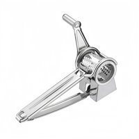 Xusx111 - Rebanadora De Queso De Acero Inoxidable, Rebanadora De Queso Giratoria Manivelada A Mano, Herramienta Rebanadora De Queso, Rebanadora De Queso Creativa (9-10 Agujeros Convencionales)