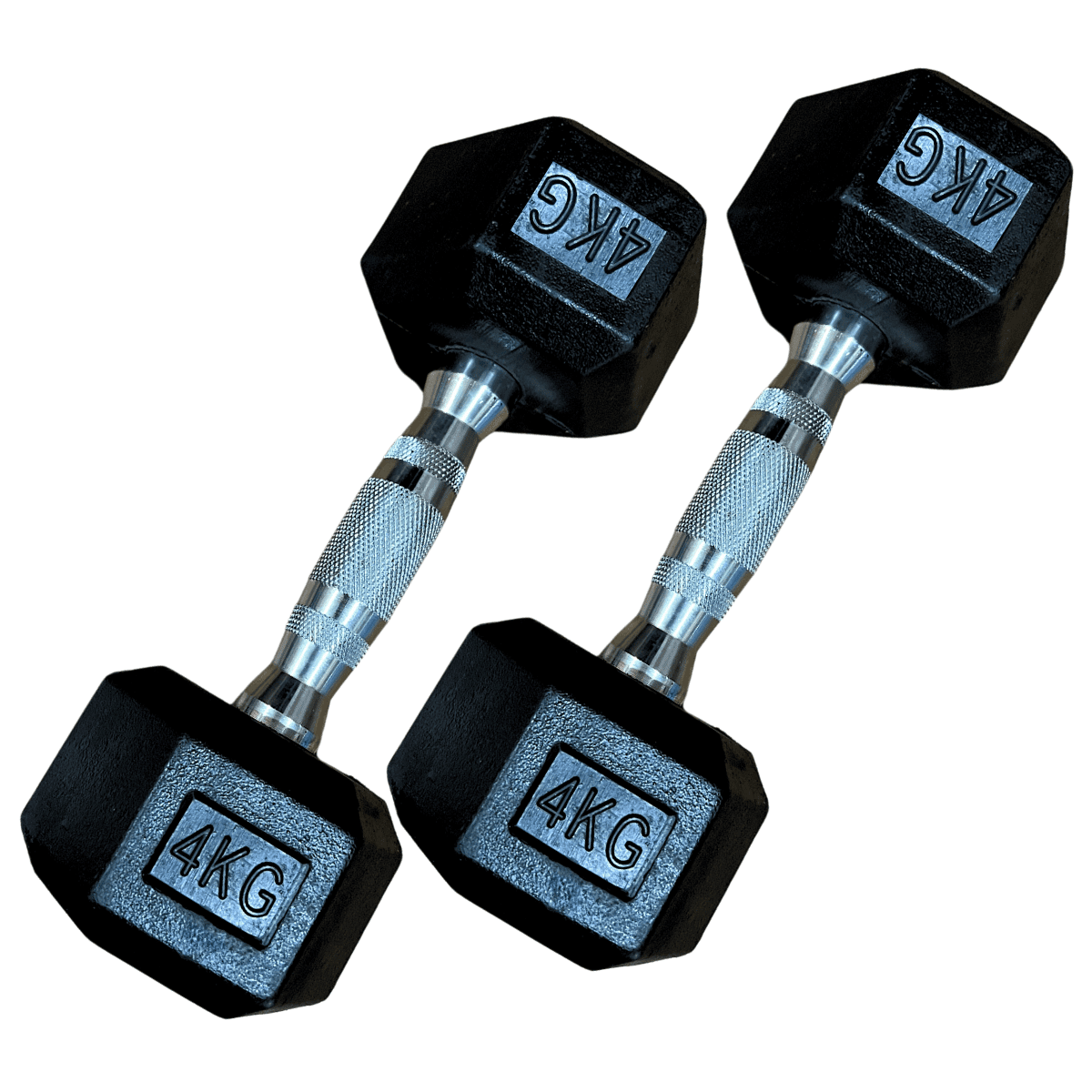 Linea Sport - Par De Mancuernas 4kg Total 8kg Hexagonales De Caucho